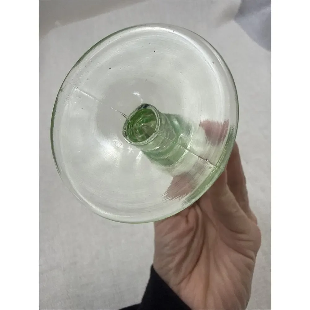 Vintage Uranium Glass Swung Bud Vase - 9